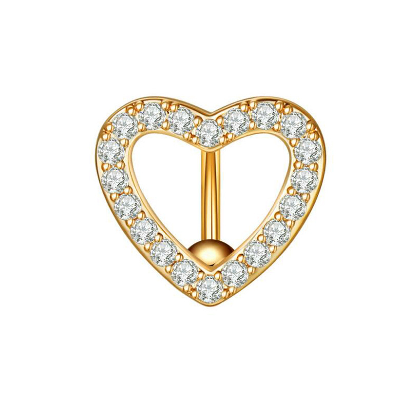 Gold Star Navel Ring 316L Surgical Steel Belly Button Piercing Jewelry Dangle CZ detail image 17
