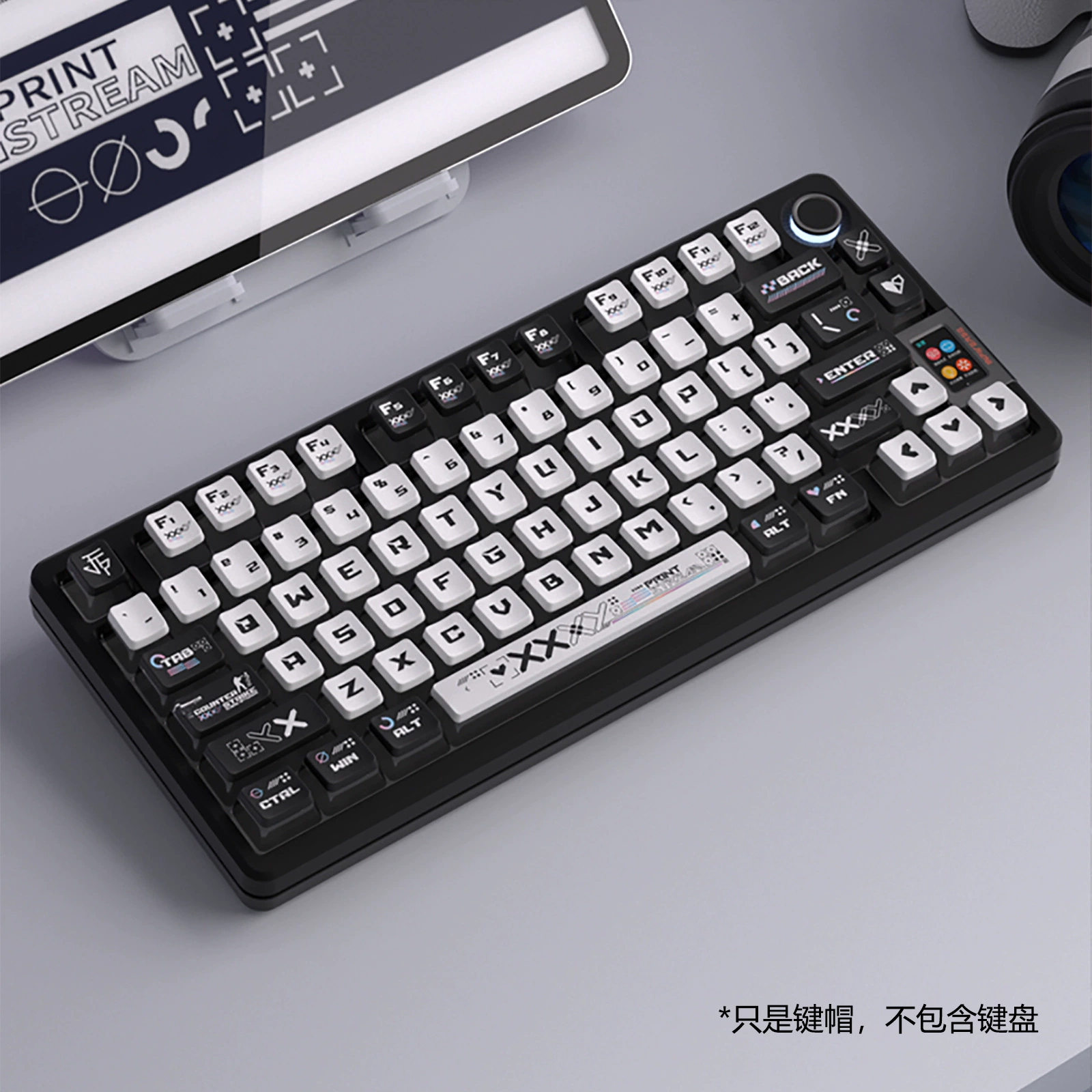 Pudding keycap set Kuromi 122-key, PBT+PC four-sided translucent double-layer printing