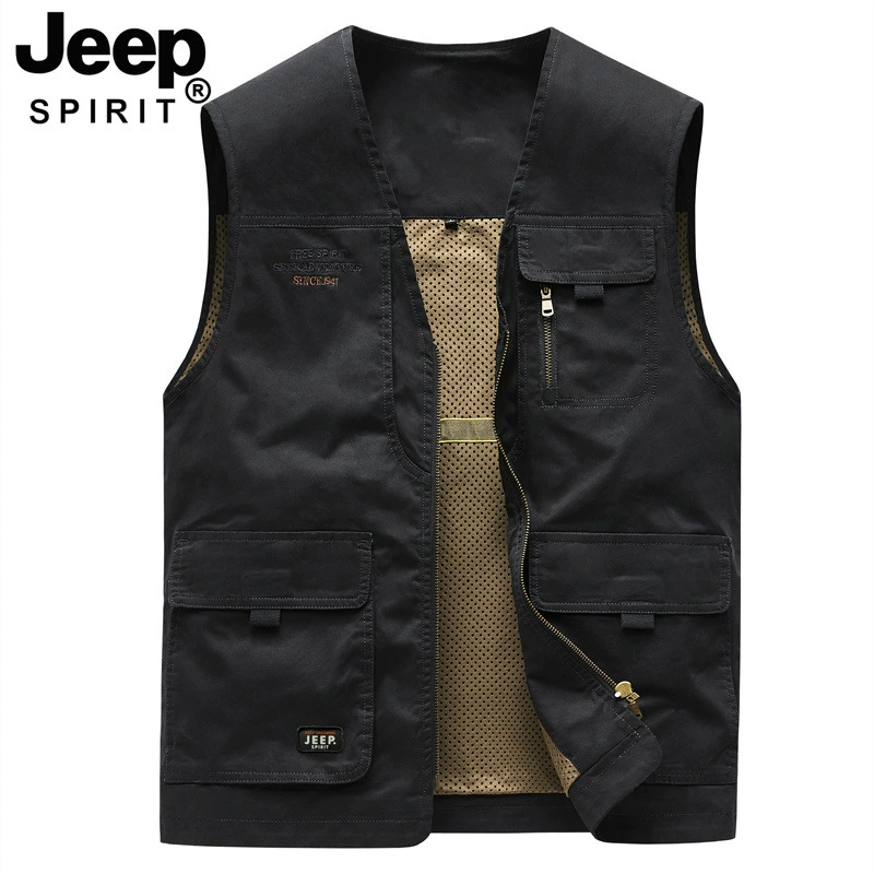 [Контроль цен] 2024 новый осенний свободный большой размер мужской жилет мульти карманный повседневная рыбалка