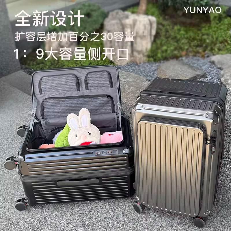 2026 Side-Opening Suitcase Expansion Large-Capacity Front-Opening 24 New Trolley Case 28 Password Lock Suitcase for Men and Women