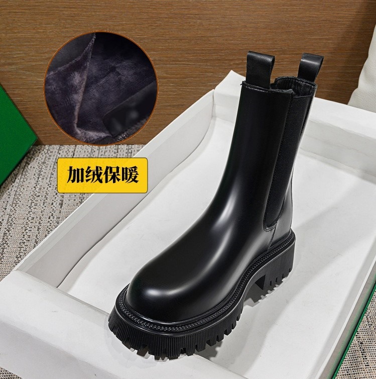 8219 black mid-calf thick velvet lining