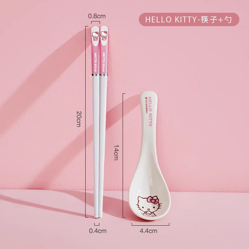 젓가락 + 작은 숟가락 [공식 정품 헬로키티]