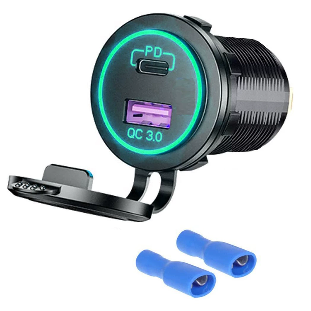 12-24В мотоцикл GM модификация мотора, умный QC3.0 USB порт+PD быстрая зарядка автомобильного зарядного устройства