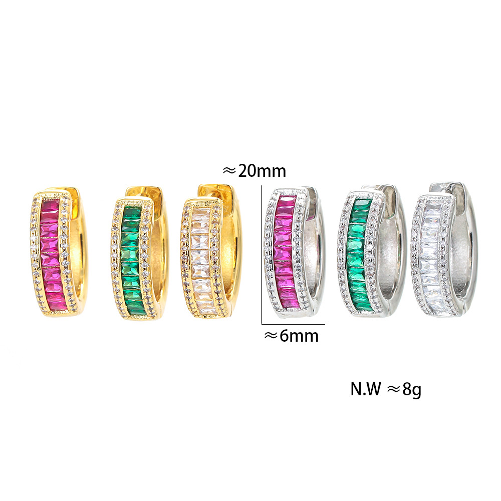 Earrings Classification Nihaojewelry Wholesale Jewelry Fashion Color Zircon Copper Earrings