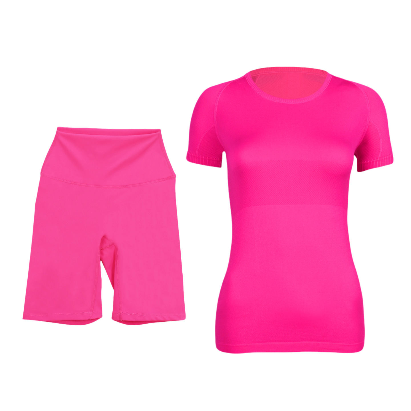 Women's Short Sleeve And Shorts Set Breathable Active Workout Outfit_voghion.com