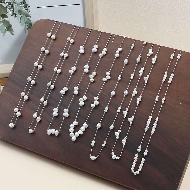 Gipsophila pearl necklace full body S925 sterling silver clavicle chain baroque necklace irregular factory original wholesale