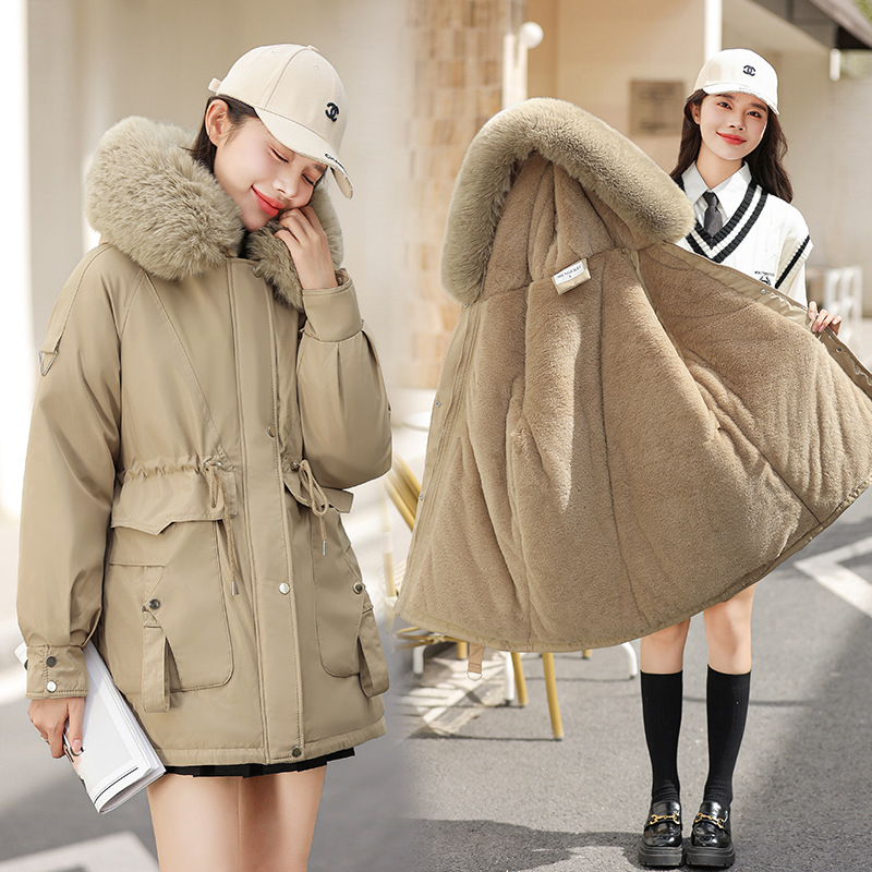 Algodón mujer 2024 invierno nueva moda cálida y gruesa chaqueta de algodón plumón mujer chaqueta de algodón larga mujer chaqueta de mujer
