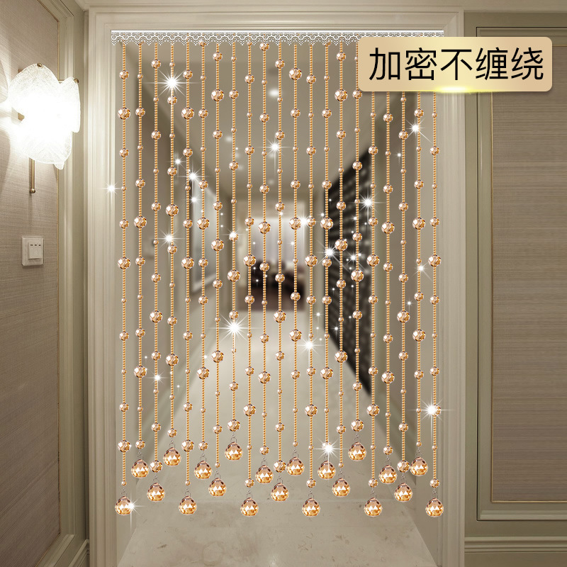 Crystal Bead Curtain Door Curtain Partition Living Room Entrance Aisle Decorative Screen Bathroom Bedroom Feng Shui Curtain Without Drilling