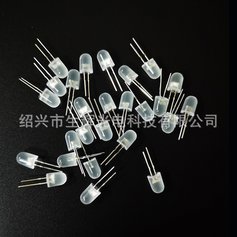雾状F8灯珠红蓝光双色直插式Led灯珠8mm高亮圆头小灯珠发光二极管-阿里巴巴