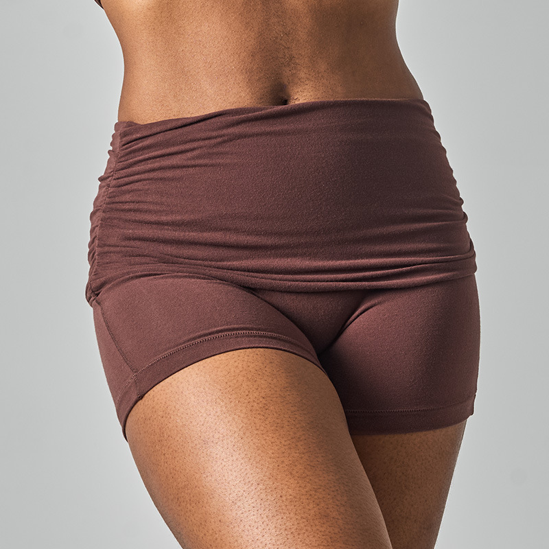 Shorts de Yoga Arayados Plegables de Algodón de Alta Elasticidad para Playa y Uso Diario