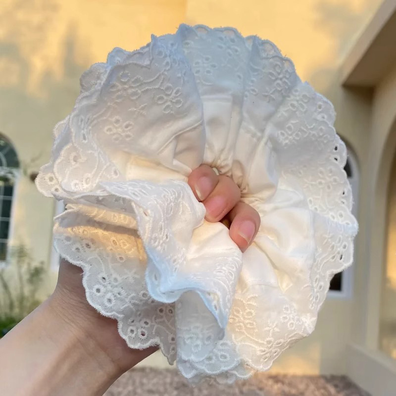 Encaje blanco francés, lazo para el cabello de intestino grueso, banda de goma femenina, hilo para el cabello de alta calidad, hilo para el cabello de alta elasticidad, hilo para el cabello, accesorios para el cabello