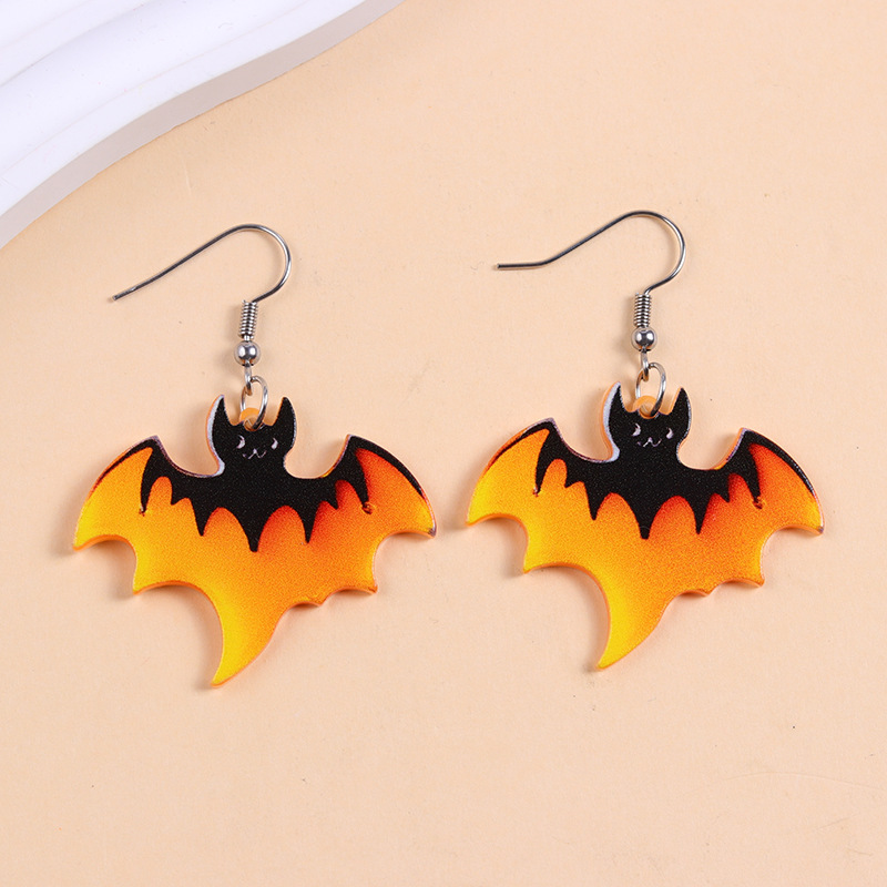 ヨーロッパとアメリカのハロウィンシリーズアクリルイヤリングカラフルなゴーストカボチャ漫画クモパーソナライズされたイヤリング女性用イヤリング|undefined