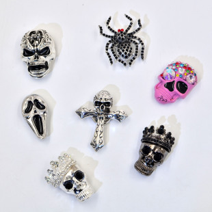 Button Covers Halloween Skull Vintage Shirt Buckle Bronze Diamond Button Collar Buckle Cufflinks