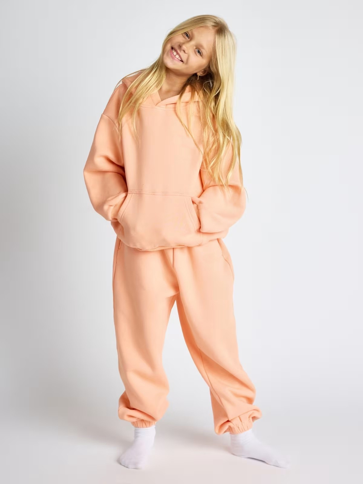 Completo due pezzi bambino con cappuccio stile europeo dopamine_voghion.com