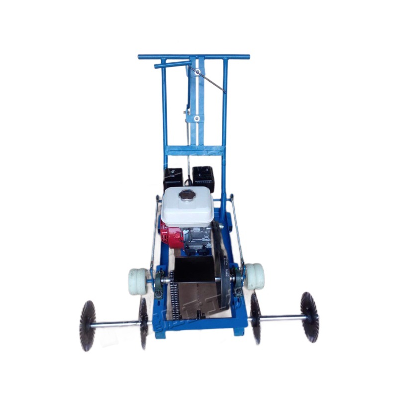 máquina de trazado de césped empujada a mano de gasolina pequeña máquina de trasplante de césped natural cuchillo giratorio de ancho ancho equipo de césped
