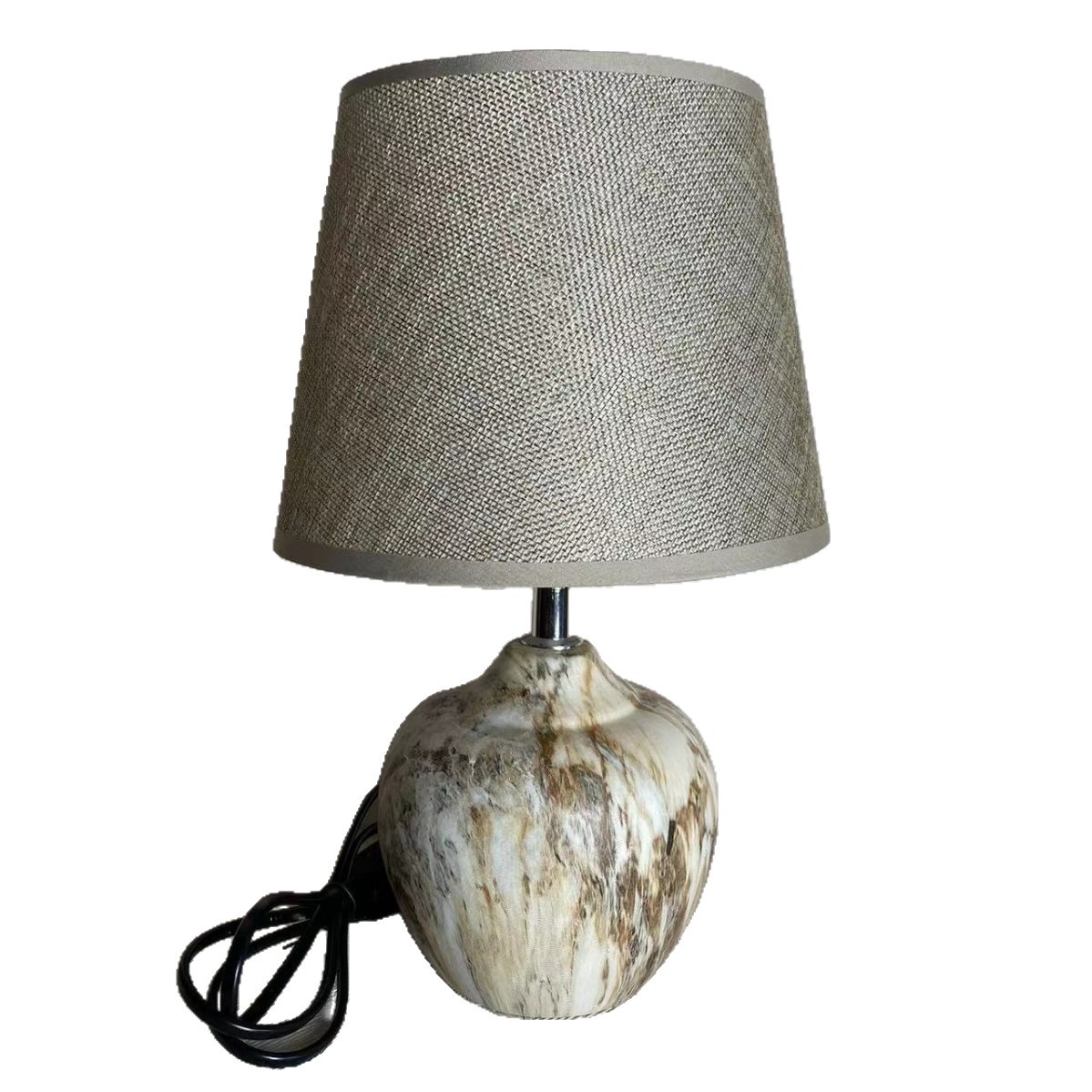 Lámpara de Mesa de Cerámica para Dormitorio de Cerámica y Lino, Luz de Lectura, para Dormitorio y Sala de Estar image 6