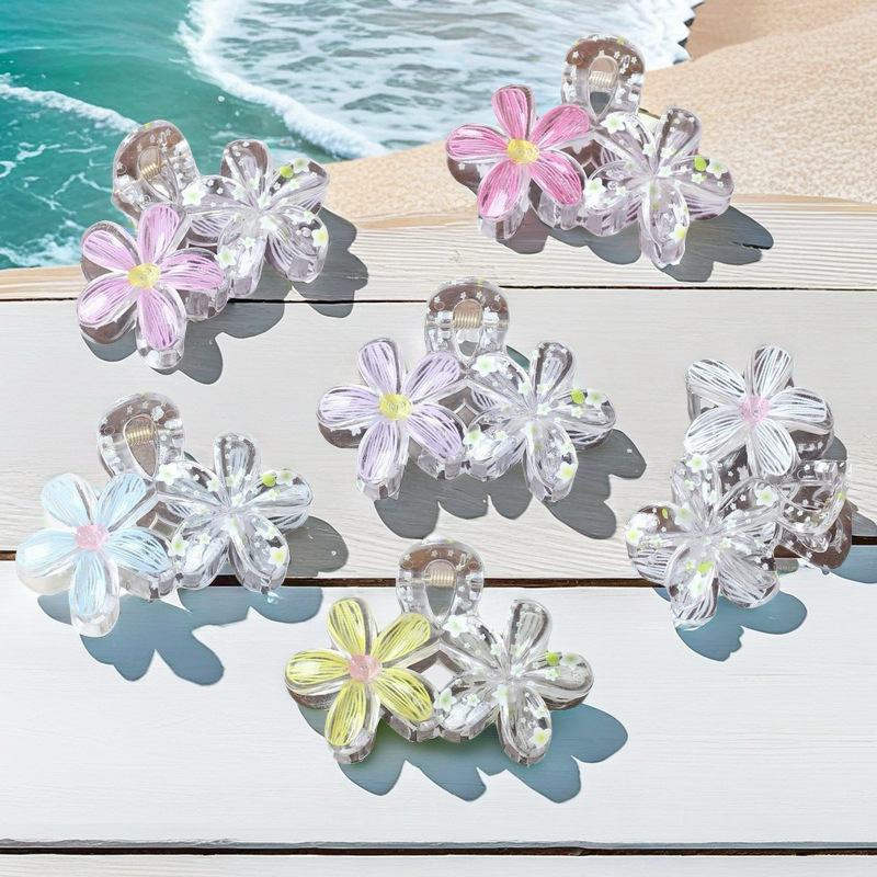 Flower Pattern All Seasons Season Women's Gender Elegant, Lady Style Elegant Lady Women's Flower Plastic Hair Claws