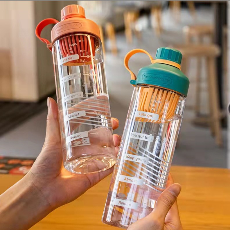 Shanghe taza de agua de plástico para hombres y mujeres de gran capacidad resistente a caídas portátil conveniente deportes hervidor estudiante espacio de ocio al aire libre taza