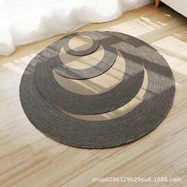圆形家用地垫简约玄关客厅脚垫摄影棚地毯装饰地毯椭圆防滑垫子