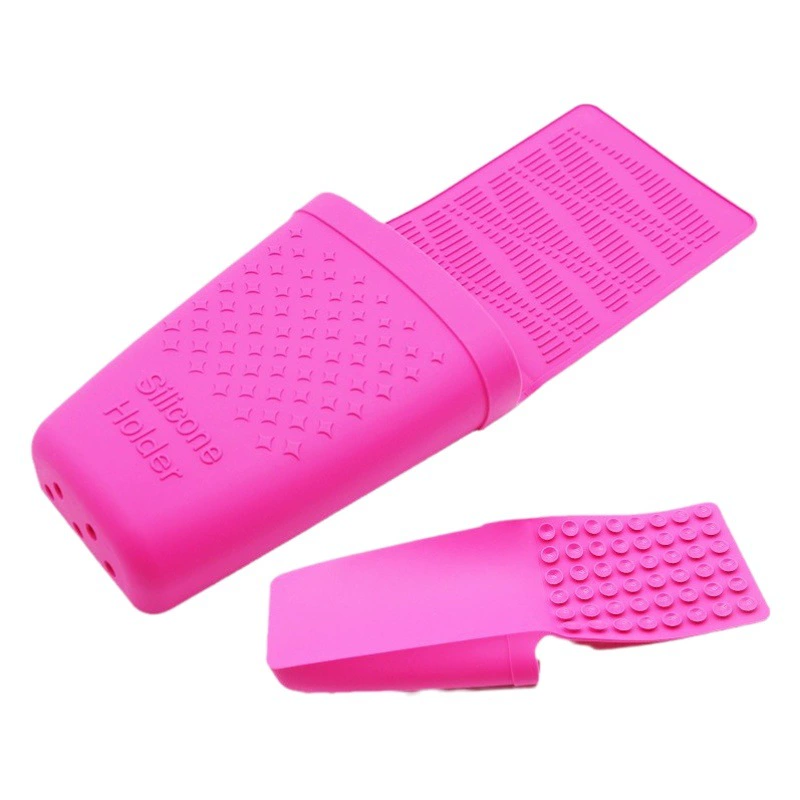 Набор для хранения стержней для завивки Выпрямитель Перманентная палочка Силиконовая сумка для хранения с присоской Изоляционная крышка от ожогов Настенное стекло