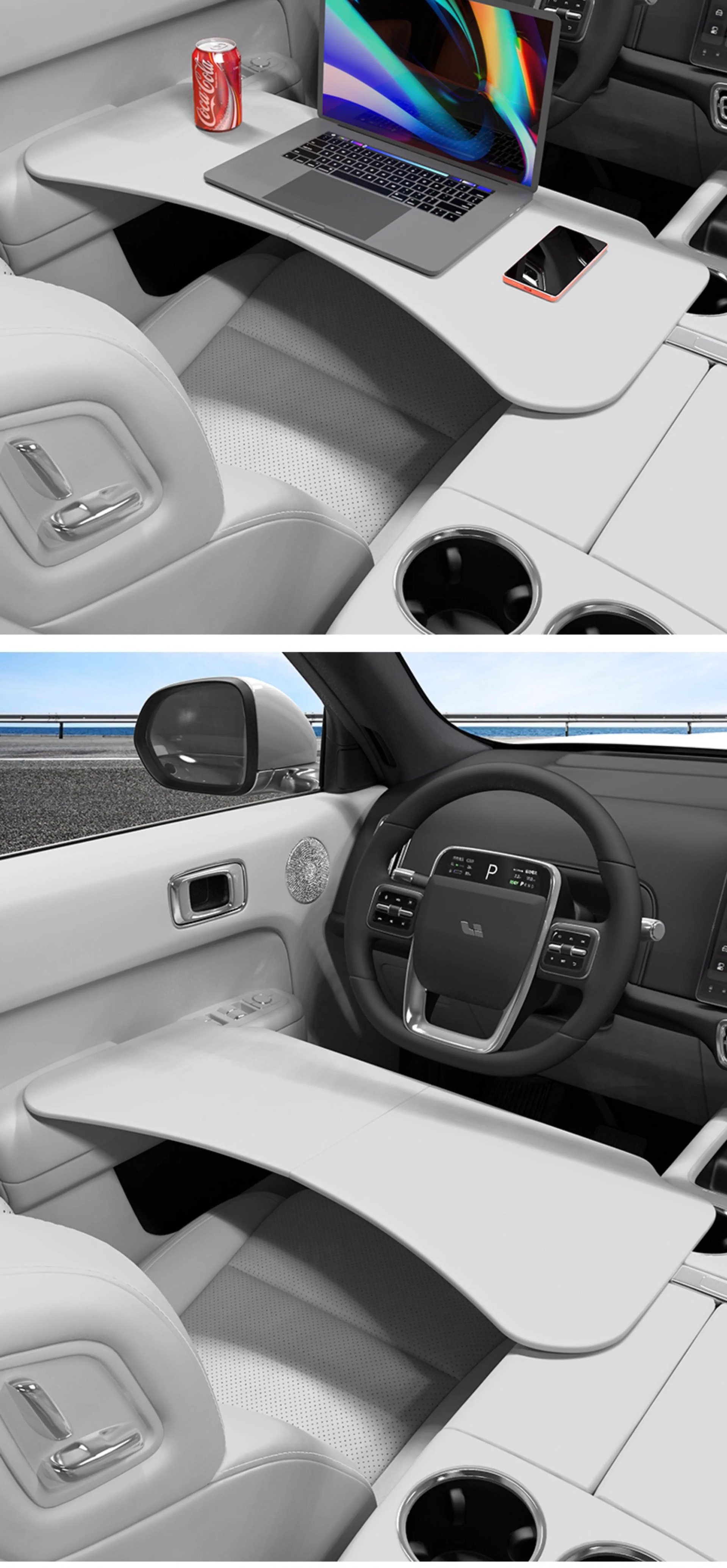 Car-Mounted Small Table Suitable for Li Auto L6, L7, L8, Dedicated Front-Row Folding Dining Table, Computer Desk, In-Car Desk