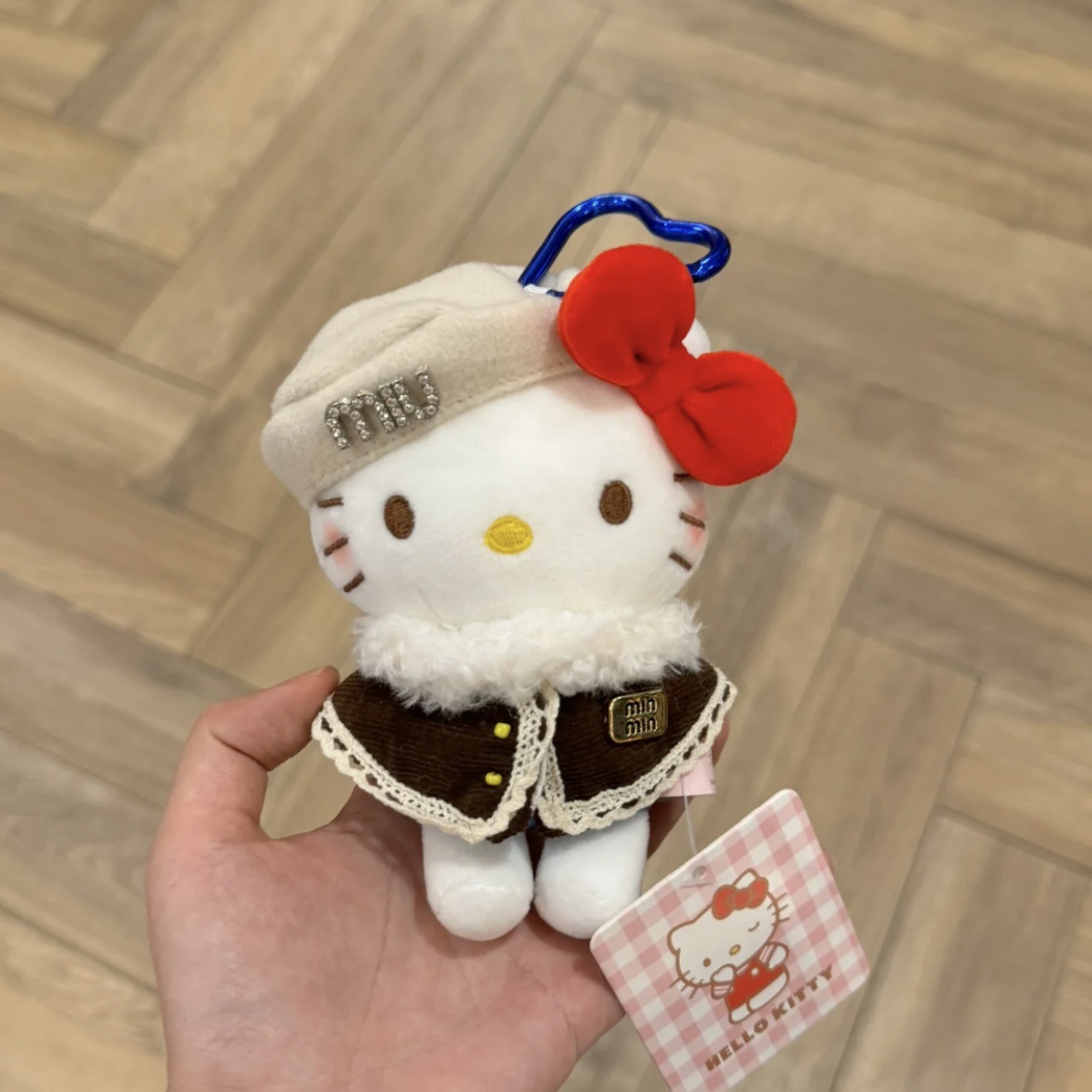 Genuino clásico KT Hello Kitty mochila bolso colgante dibujos animados lindo hellokitty llavero muñeca de felpa mujer