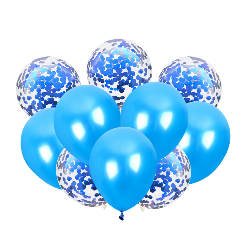 Transfronterizo de 12 pulgadas de papel de lentejuelas blanco puro traje de cumpleaños decoración de la habitación de la boda atmósfera decorativa empuje globo de látex