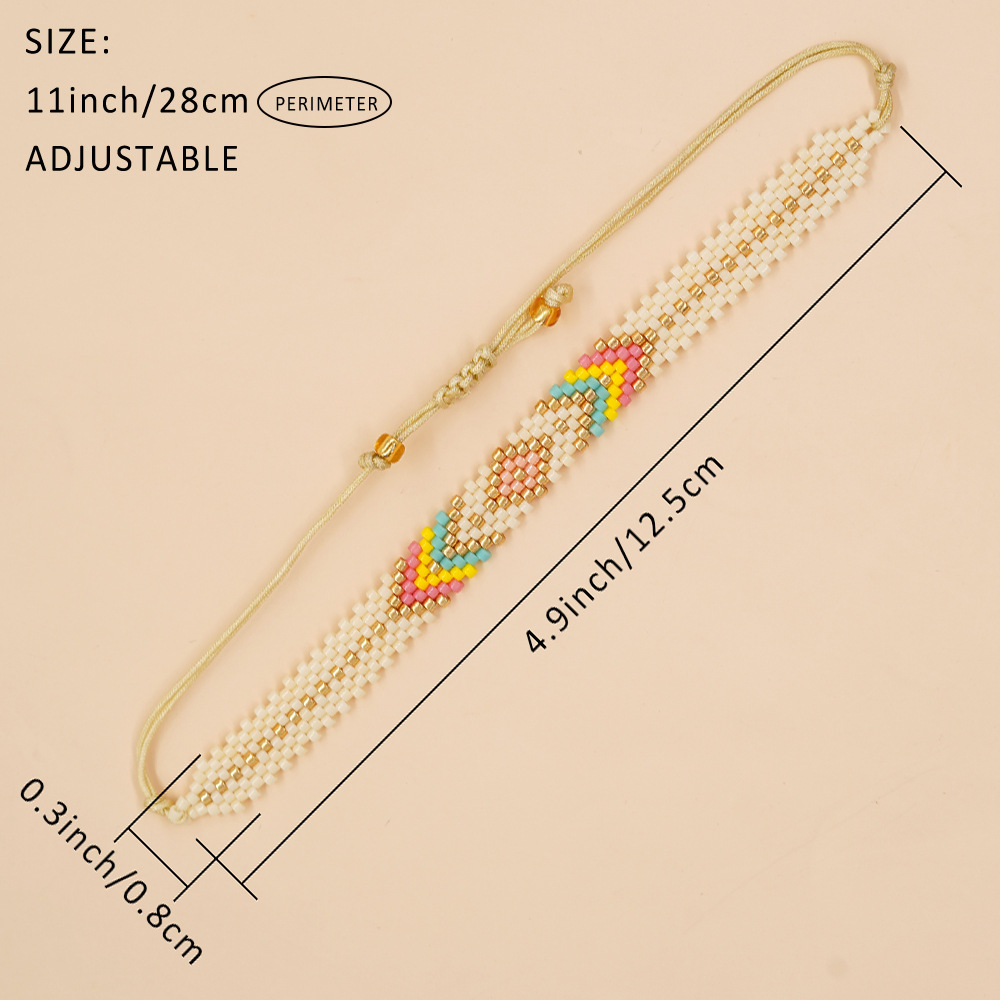 1 Piece Bohemian Hand Of Fatima Eye Glass/Colored Glaze Handmade Unisex Bracelets