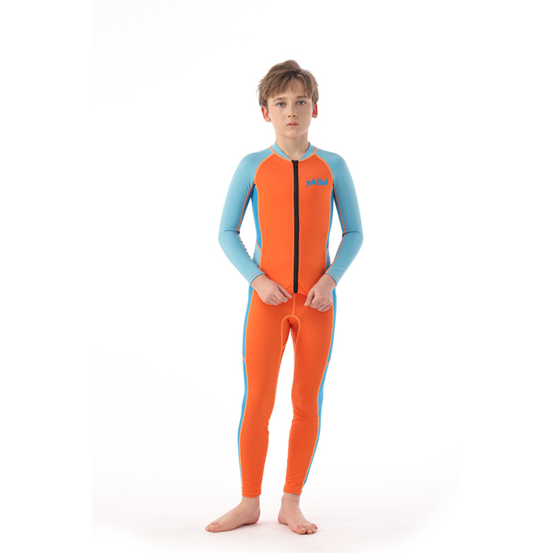 Nuovo costume da sub per bambini, costume da bagno a due pezzi per esterni con protezione solare, costume da bagno a maniche lunghe ad asciugatura rapida per ragazze._voghion.com