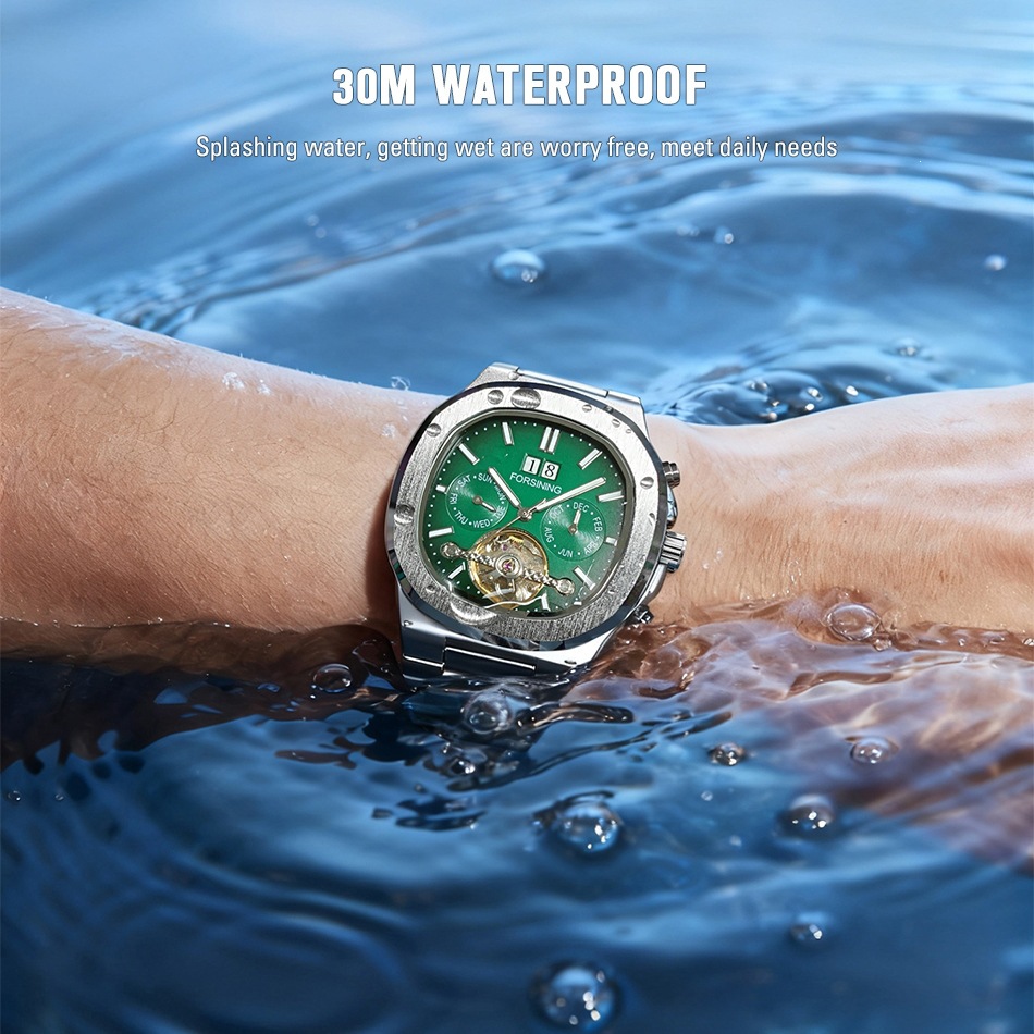 Forsining Automatic Men's Mechanical Watch Hollow Flywheel Design_voghion.com