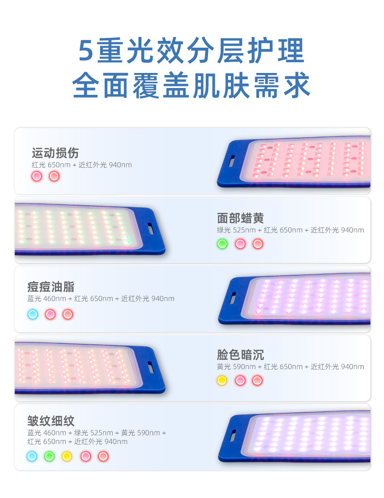 Grenzüberschreitende LED-Silikon-Schönheitslampe Beauty-Ausrüstung Ganzkörper Rot- und Blau-Photonen-Maske Spektrometer Fabrik