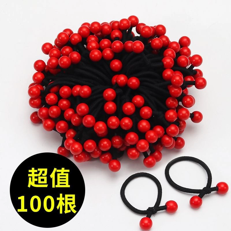 Детская веревка для волос резинка для волос Веревка не повреждает резинку для волос высокоэластичная резинка Простая Милая Детская резинка для волос Красная фасоль маленькая резинка