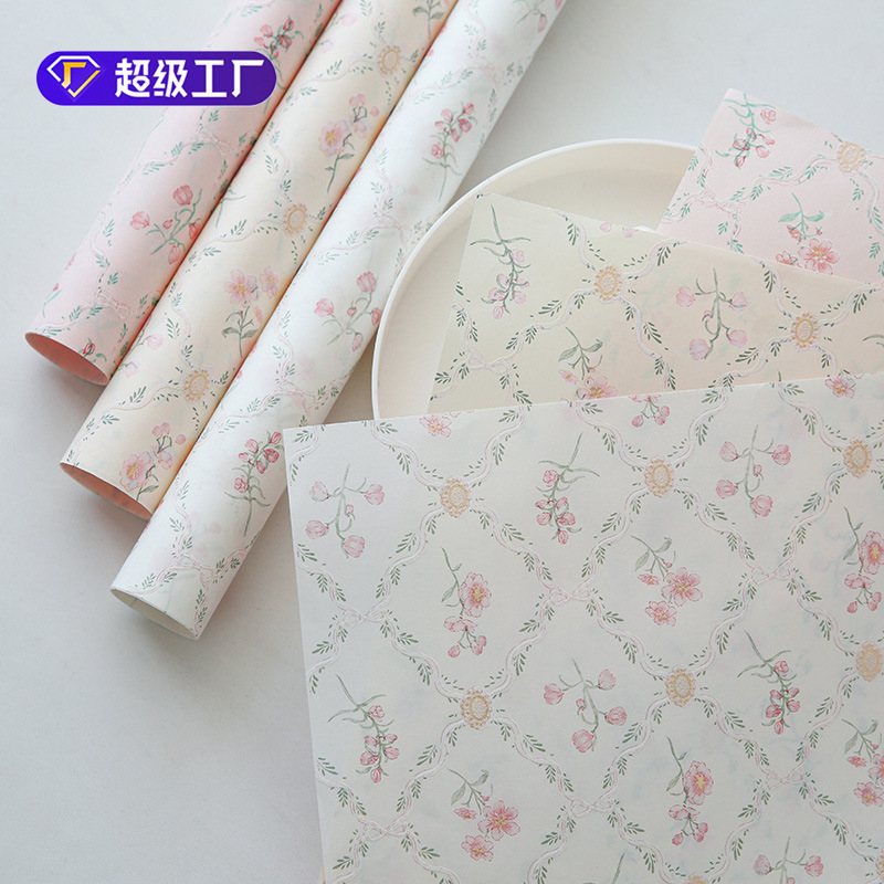 喜裕新款伯利庄园花束包装纸高级感立体防水艺术纸包花纸礼品包装