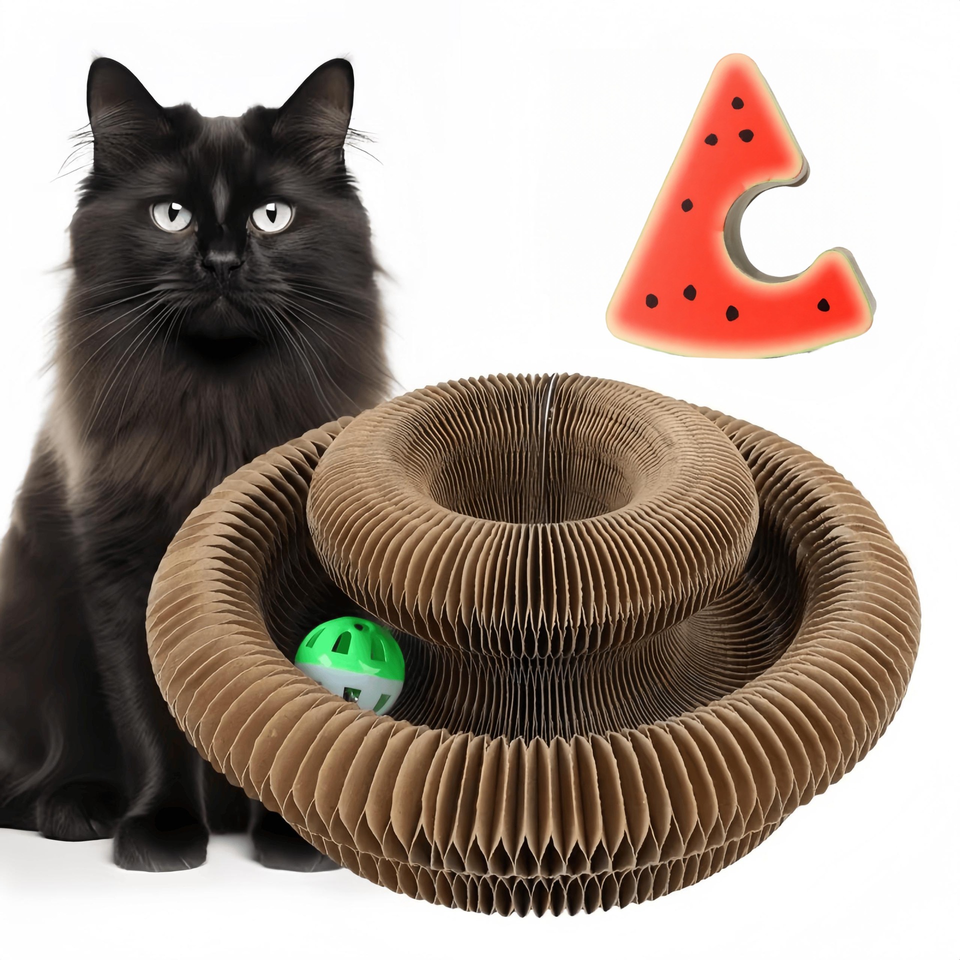 Órgano para gatos Juguetes para gatos con campana auto-hi para aliviar el aburrimiento Nido de gatos Garras de molienda para gatos Juguetes para gatos resistentes a agarrar papel corrugado