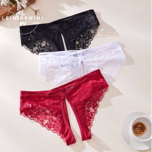Sexy Lace Low Waist Underwear Women's Breathable Seamless Women's Open-range Underwear Tempting Charming Sexy Underwear Cross-border Underwear