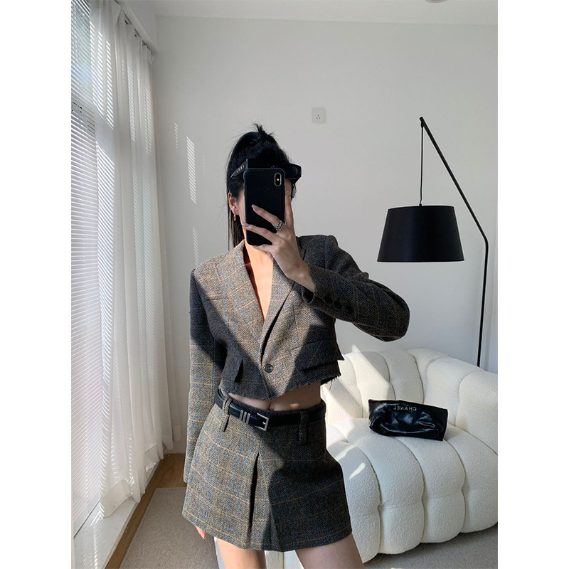 Autumn fashionable retro suit