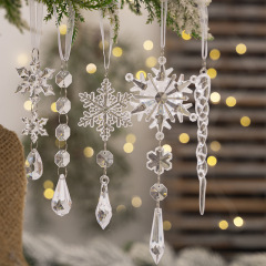 5PCSクリスマス装飾用品アクリル透明ストラップ