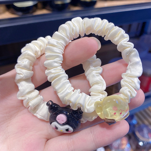 Sanrio large intestine ring headband Melody cinnamon dog pudding dog children and girls hair tie rubber band hair tie wholesale