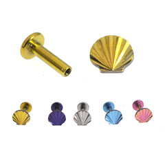G23 titanium shell lip nail piercing jewelry cross-border e-commerce piercing wholesale 16G 14G punk piercing jewelry