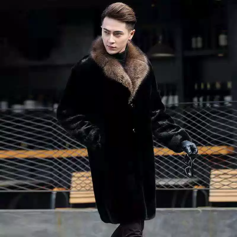 Suit, long warm trench coat, oversize