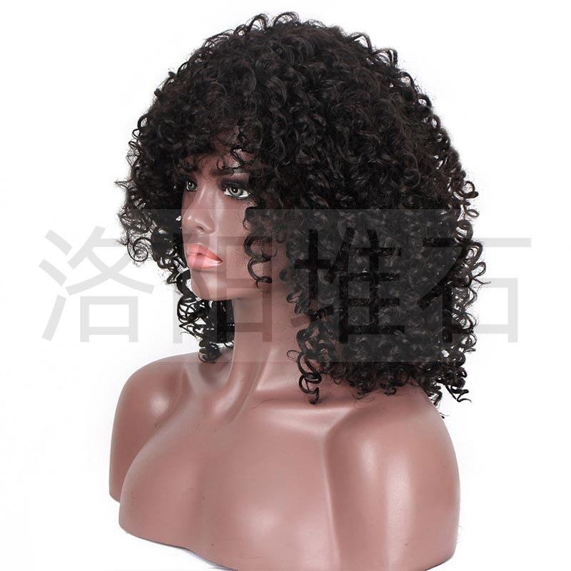 Perruque En Fibre Chimique Pour Dames De Mode Noir Petite Perruque Bouclée Coiffures Courtes Cheveux Bouclés display picture 4