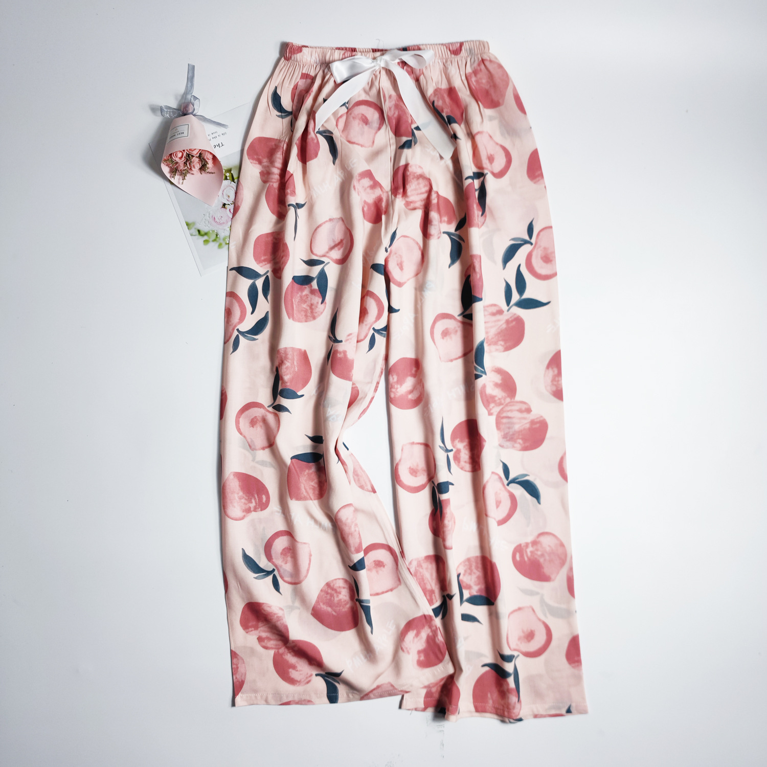 Pantalones de pijama de verano Source 45 de algodón y seda, pantalones anchos de nueve puntos para mujer, finos, talla grande, pantalones holgados para aire acondicionado, pantalones de playa