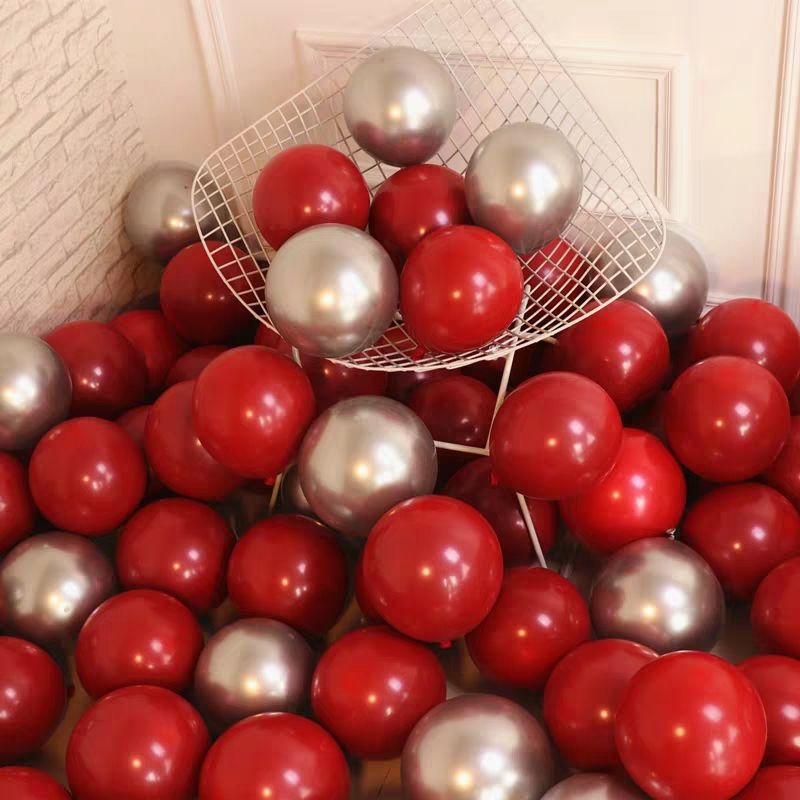 Decoración de la casa de boda globo de boda doble capa gruesa granada rubí globo rojo compromiso suministros de boda