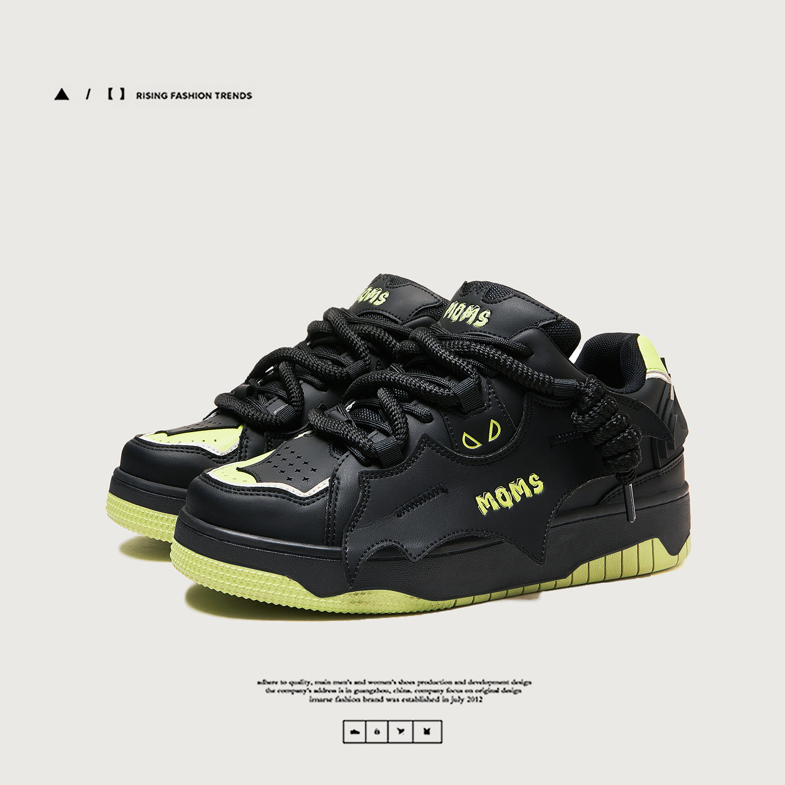 Designer China-Chic Batman Bread Hochhausschuhe mit dicker Sohle für Männer und Frauen_voghion.com