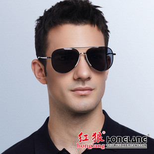 [2025红狼新款尼龙偏光太阳镜立体拉丝鼻梁超有范气质蛤蟆镜2520]