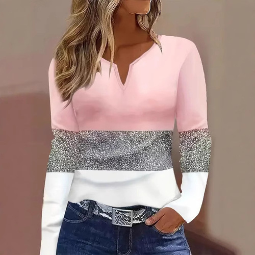 New Exclusive European Code Casual Fashion 3D Print Trend High-Quality Striped Long-Sleeve T-Shirt