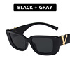 Retro rectangular sunglasses, brand glasses solar-powered hip-hop style, European style, 2021 collection, internet celebrity