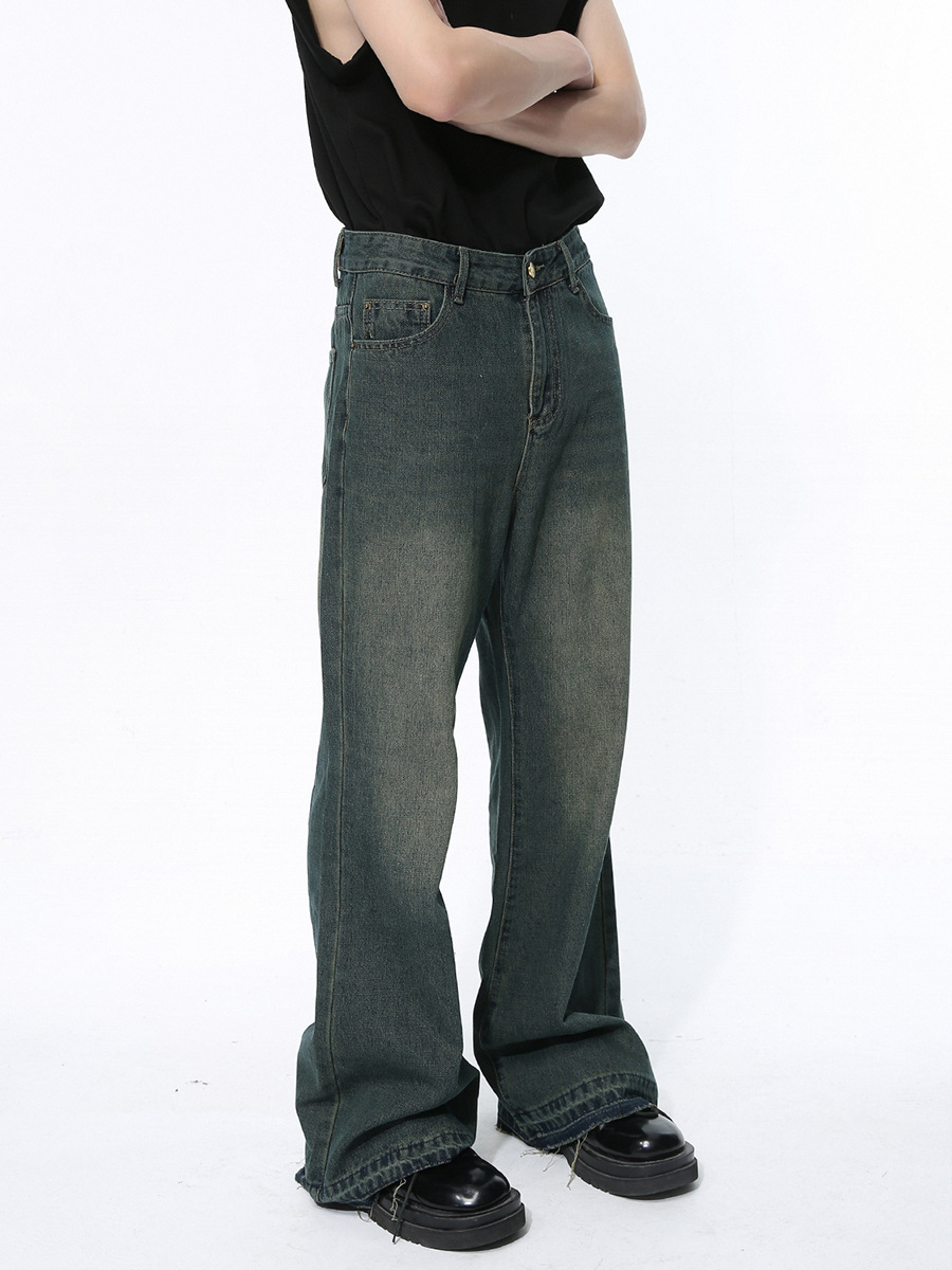 Mtlclothes ropa de Hombre | 2024 primavera nuevo retro apenado pantalones borla diseño micro Flared jeans