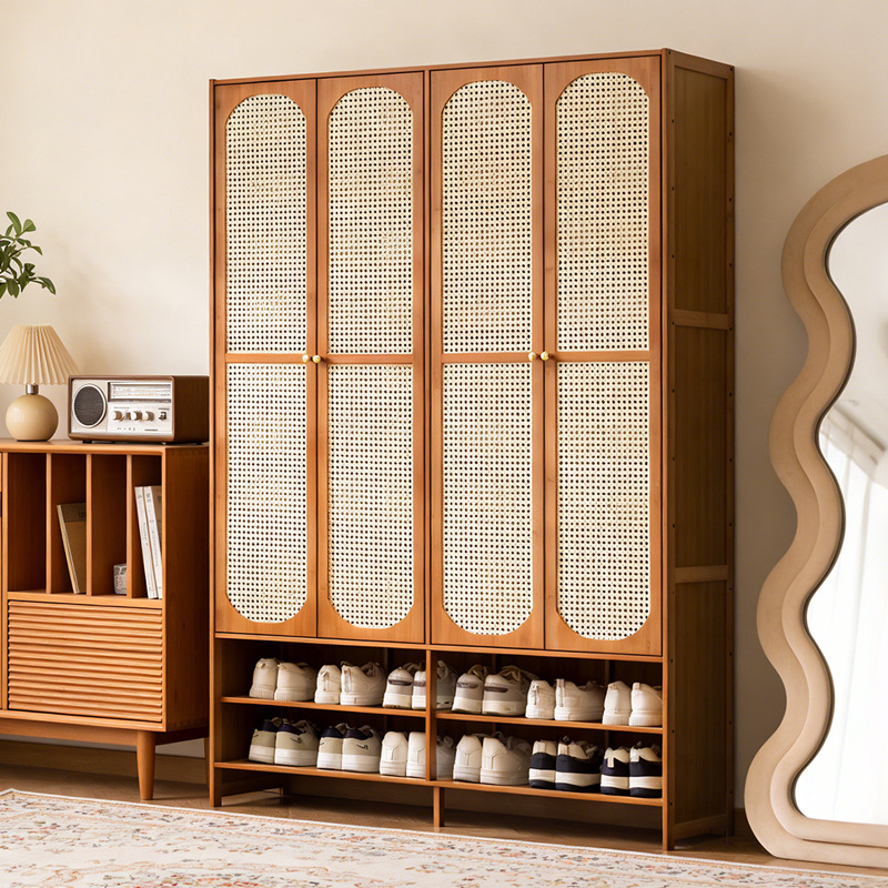 Ultra-Narrow Tall Shoe Cabinet Integrated Against the Wall for Home Use at the Entrance, Large Capacity Multi-Layer Standing Shoe Rack for the Hallway