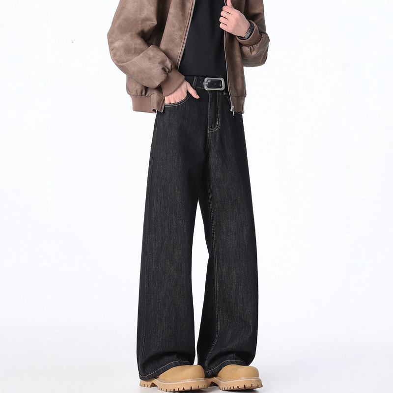 American-Style Cleanfit Denim Original Color Jeans for Men and Women, New Spring Fashion Brand, Simple Loose Straight Casual Pants